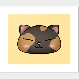 Cute Tortoiseshell Cat Face Posters and Art